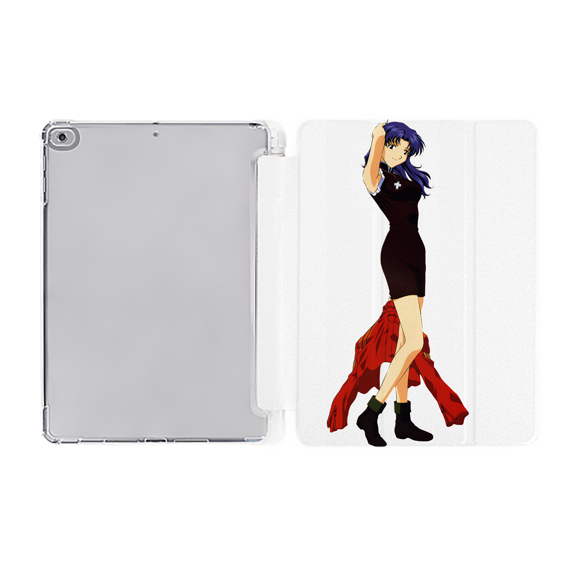 （画像用） EVA 新世紀エヴァンゲリオン IPad ケース ペン収納付き 三つ折りスタンド PUレザー×シリコン 対応機種9.5/10.5/10.9インチ